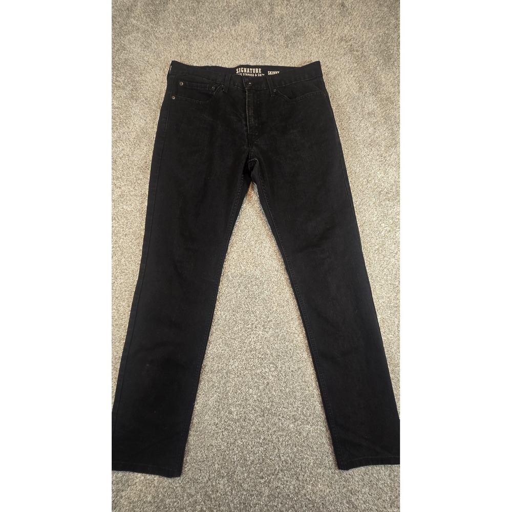 Signature by Levi Strauss Mens Skinny Jeans Black Denim 30x30 WPL 423